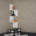 Угловая настенная полка CORNER 105,4x25 см белая