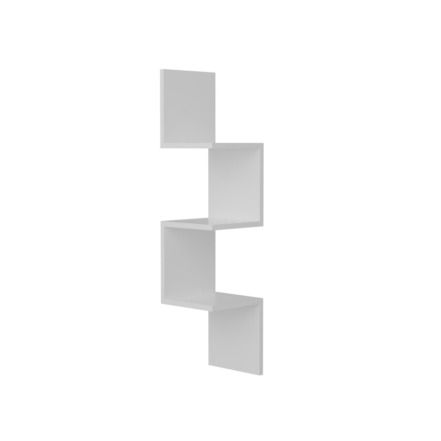 Угловая настенная полка CORNER 105,4x25 см белая