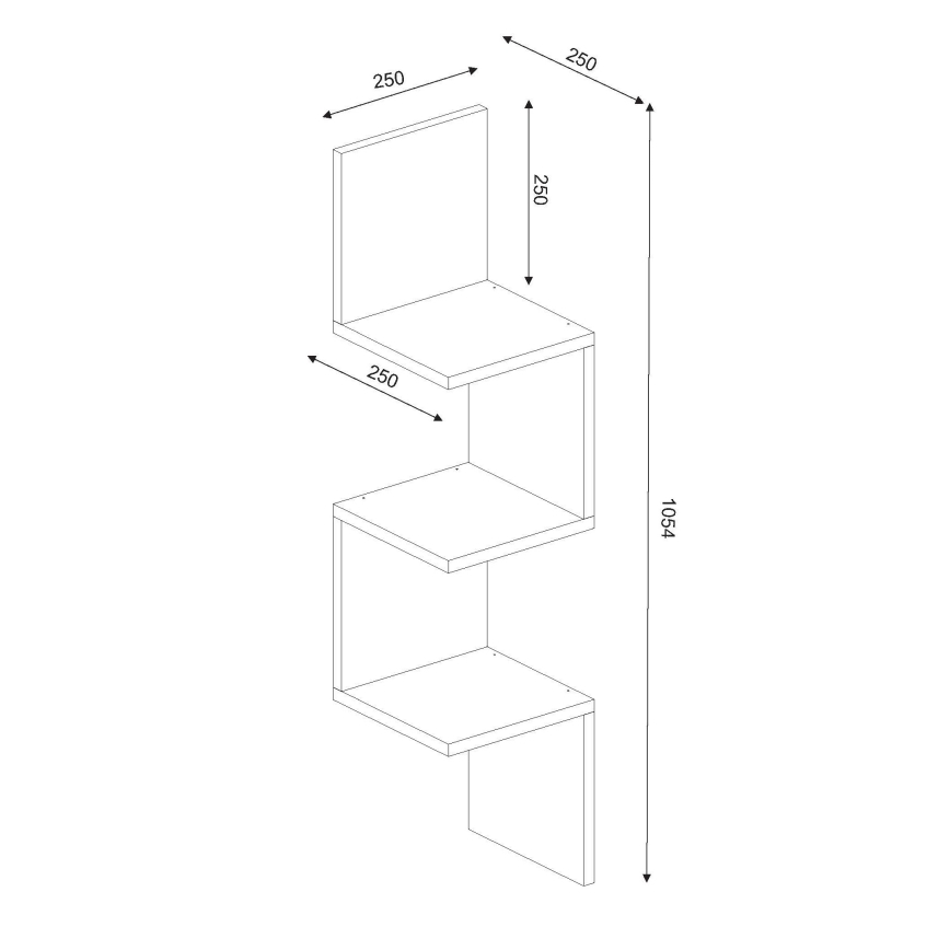 Угловая настенная полка CORNER 105,4x25 см белая