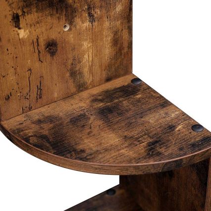 Угловая настенная полка SNAKE, коричневого цвета