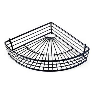 Угловая полка для душа 22,7x31,5 см чёрная