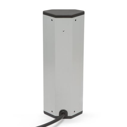 Угловой блок розеток 4x230 В + 2xUSB-A черный/серебристый