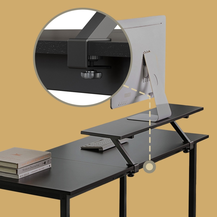 Угловой письменный стол SOLEA чёрный