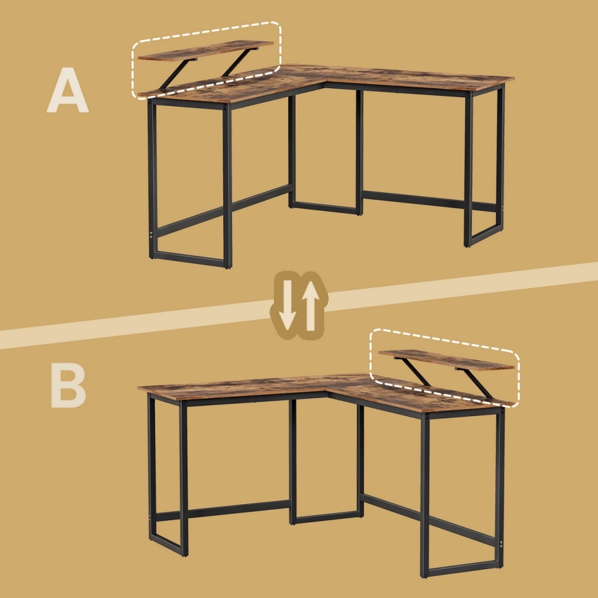 Угловой письменный стол SOLEA чёрный