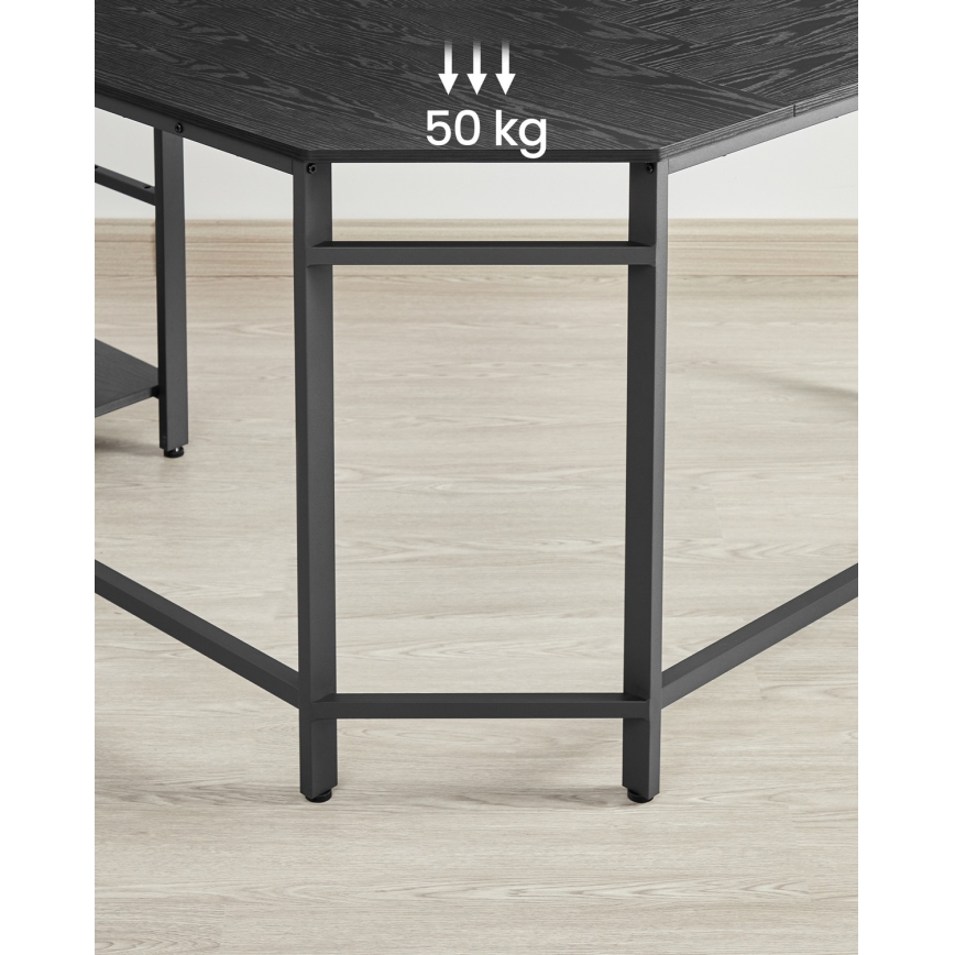 Угловой письменный стол SOLEA, черный