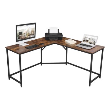 Угловой письменный стол SOLEA коричневый/черный