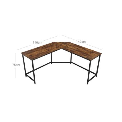 Угловой письменный стол SOLEA коричневый/черный