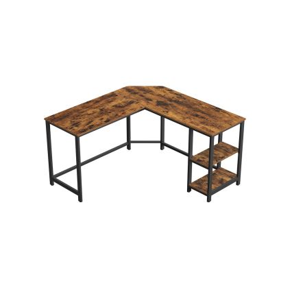 Угловой письменный стол SOLEA коричневый/черный