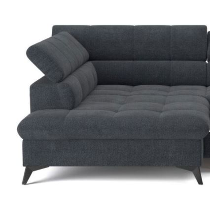 Раскладной угловой диван в форме буквы L MARANO левый черный