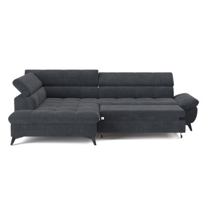 Раскладной угловой диван в форме буквы L MARANO левый черный