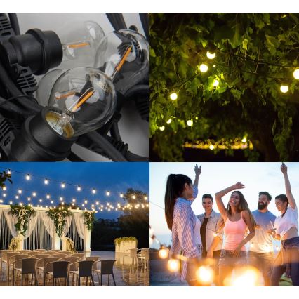 Уличная декоративная гирлянда MIMOSA 10xE27/1,3W/230V IP44 10 м