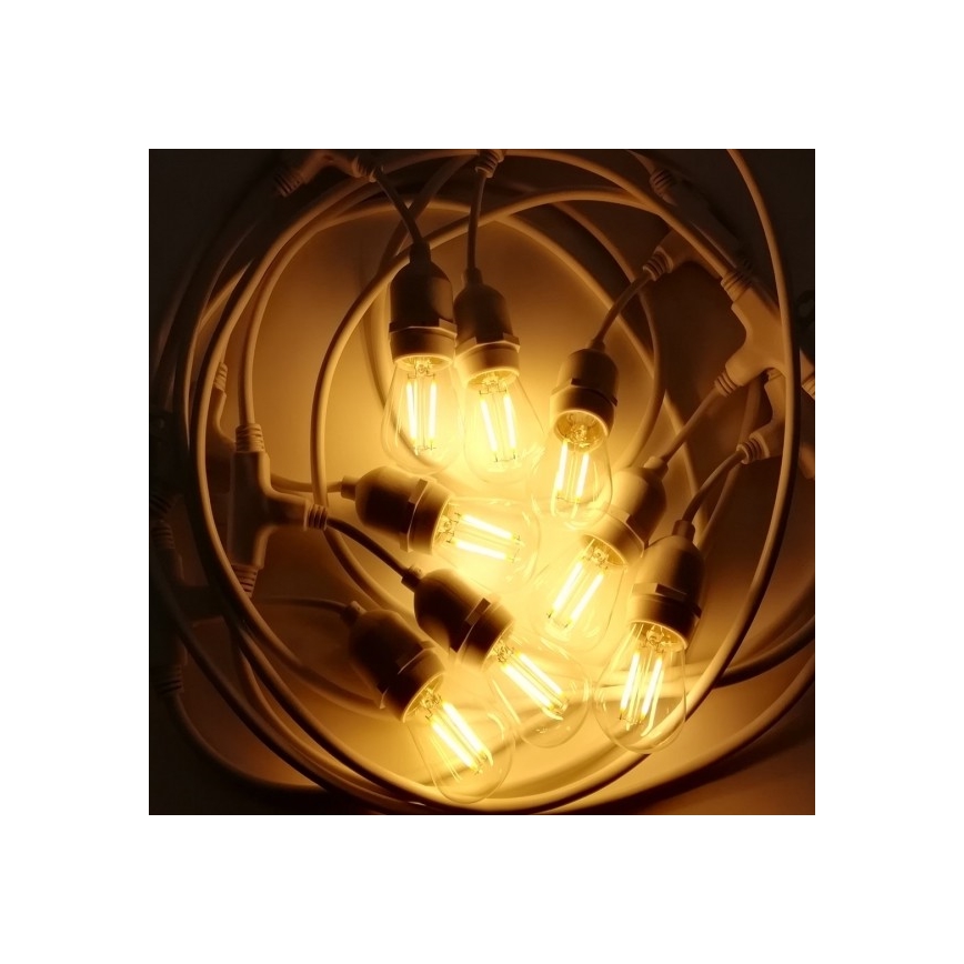 Уличная гирлянда 15xE27/10W/230V 15 м IP44 белая