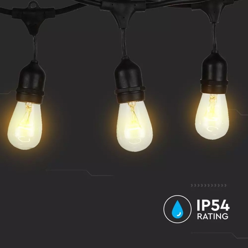 Уличная гирлянда STRING 15m 15xE27/25W/230V IP54
