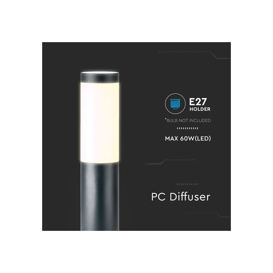 Уличная лампа 1xE27/60W/230V IP44 45 см антрацит