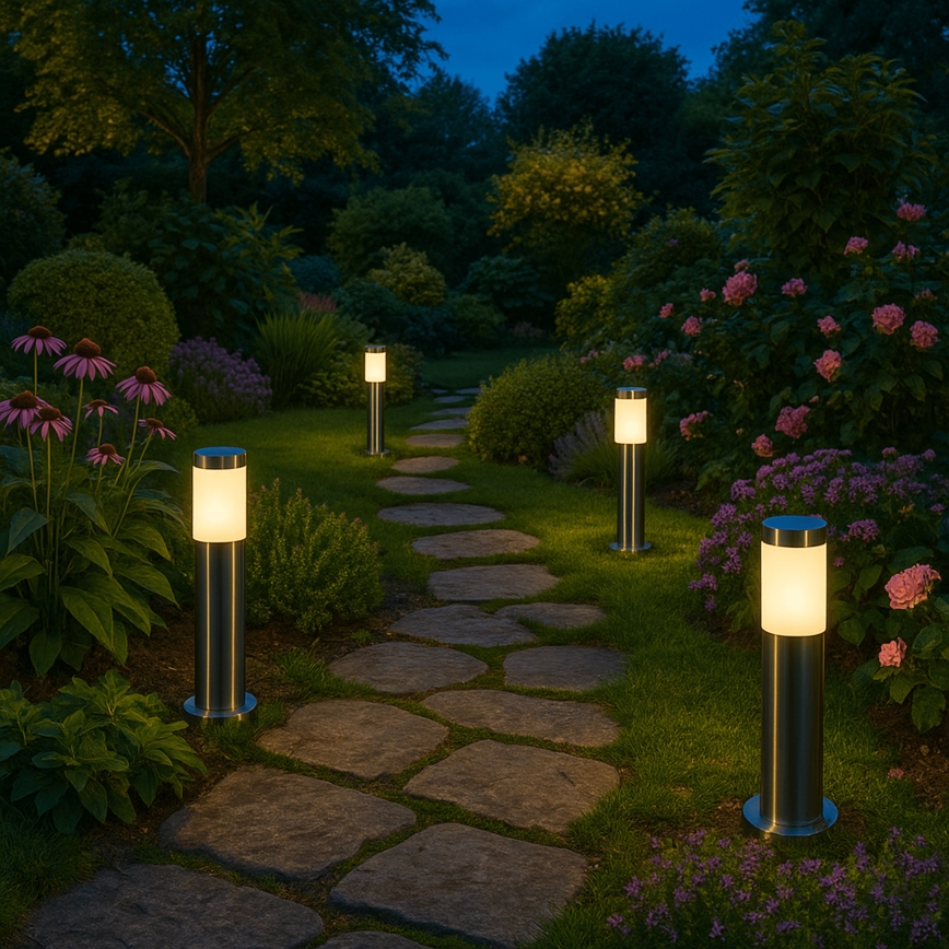 Уличная лампа BROOKLYN 1xE27/60W/230V 45 см IP44 матовый хром