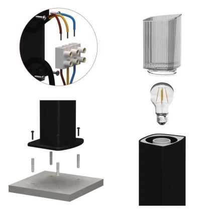 Уличная лампа LANA 1xE27/25W/230V IP54 75 см