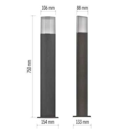 Уличная лампа LANA 1xE27/25W/230V IP54 75 см