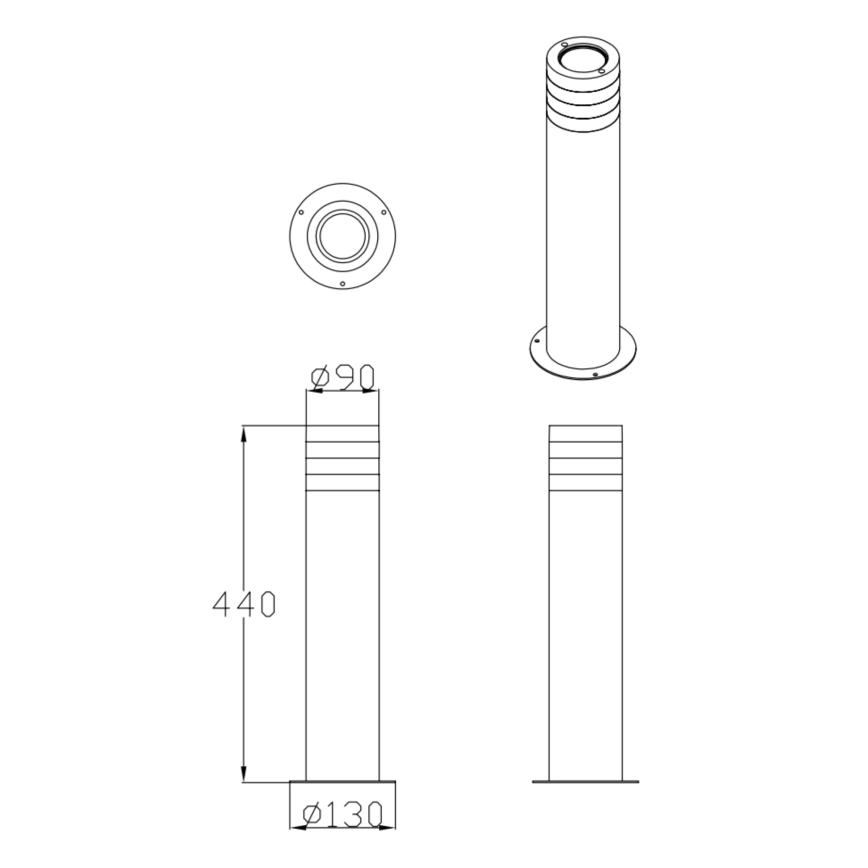 Уличная лампа RINO 1xE27/12W/230V IP54 44 см черный