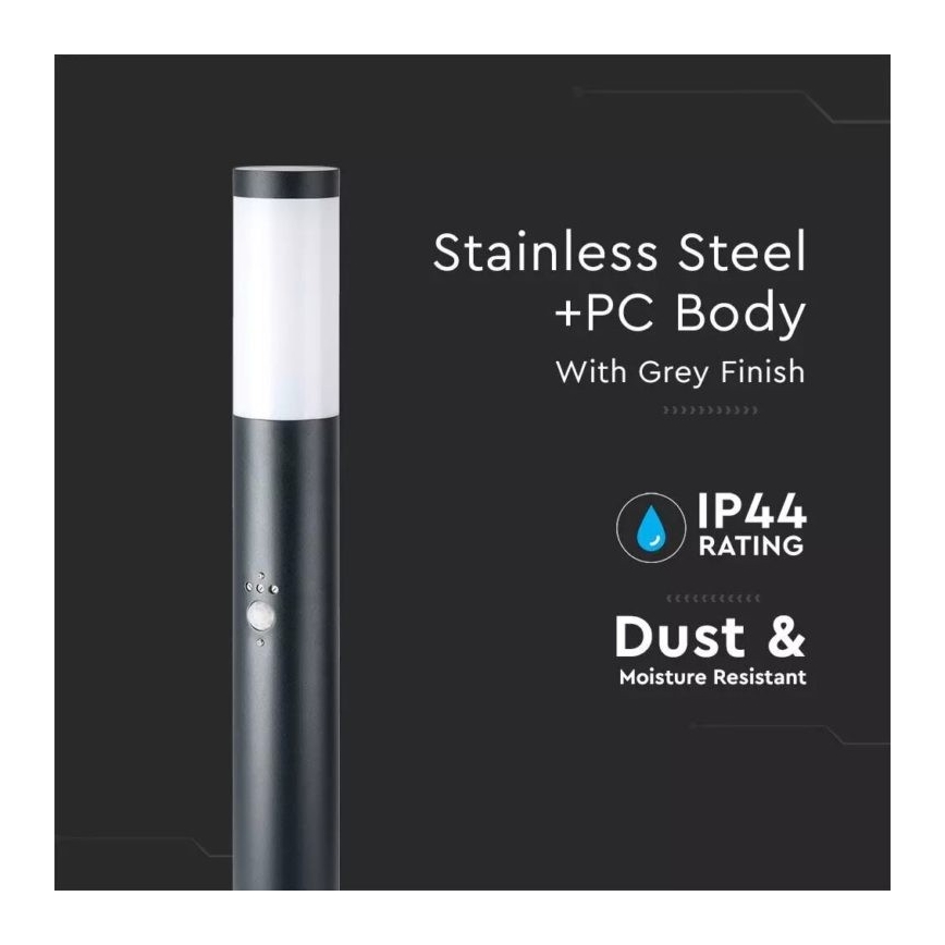 Уличная лампа с датчиком 1xE27/60W/230V IP44 110 см антрацит