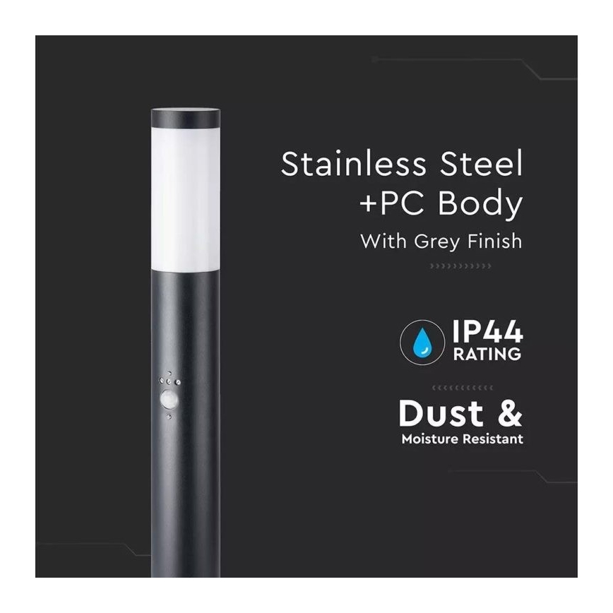 Уличная лампа с датчиком 1xE27/60W/230V IP44 110 см черный