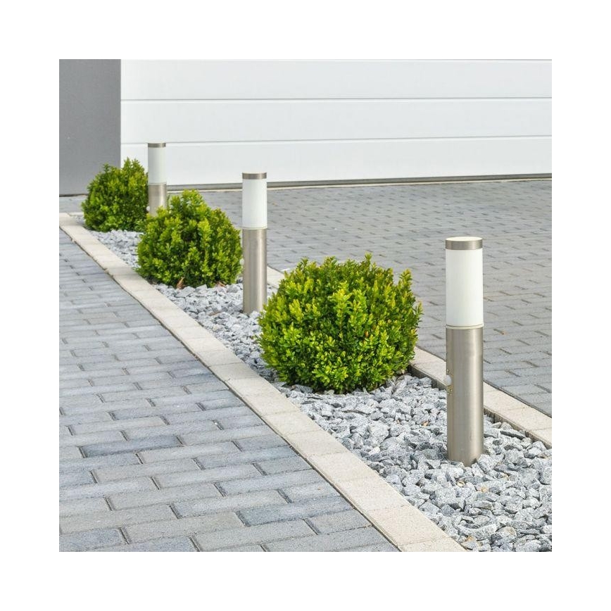 Уличная лампа с датчиком 1xE27/60W/230V IP44 45 см матовый хром