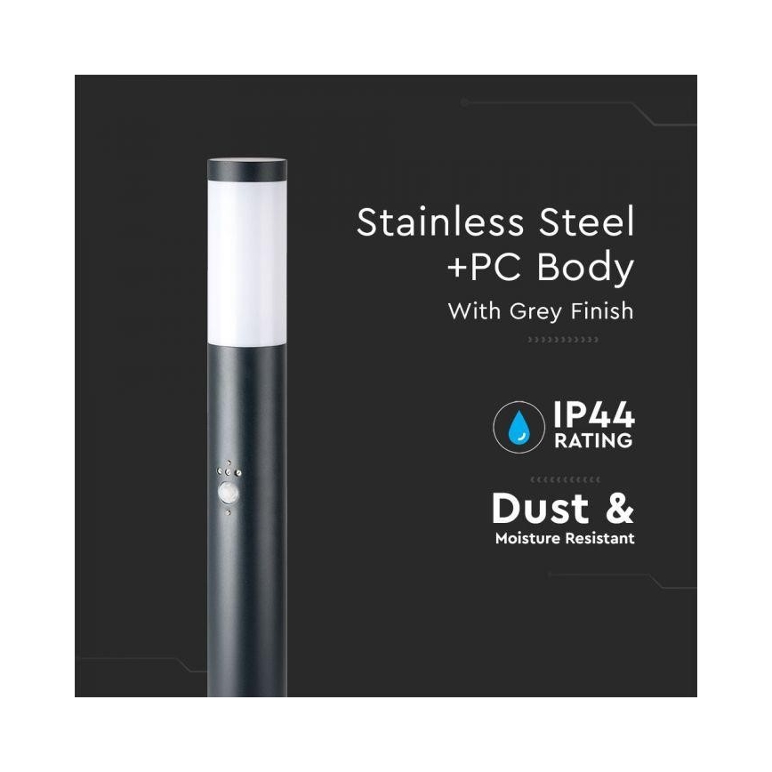 Уличная лампа с датчиком 1xE27/60W/230V IP44 80 см антрацит