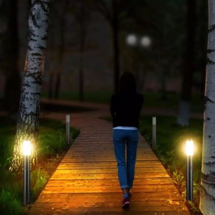 Уличная лампа с датчиком 1xE27/60W/230V IP44 80 см матовый хром