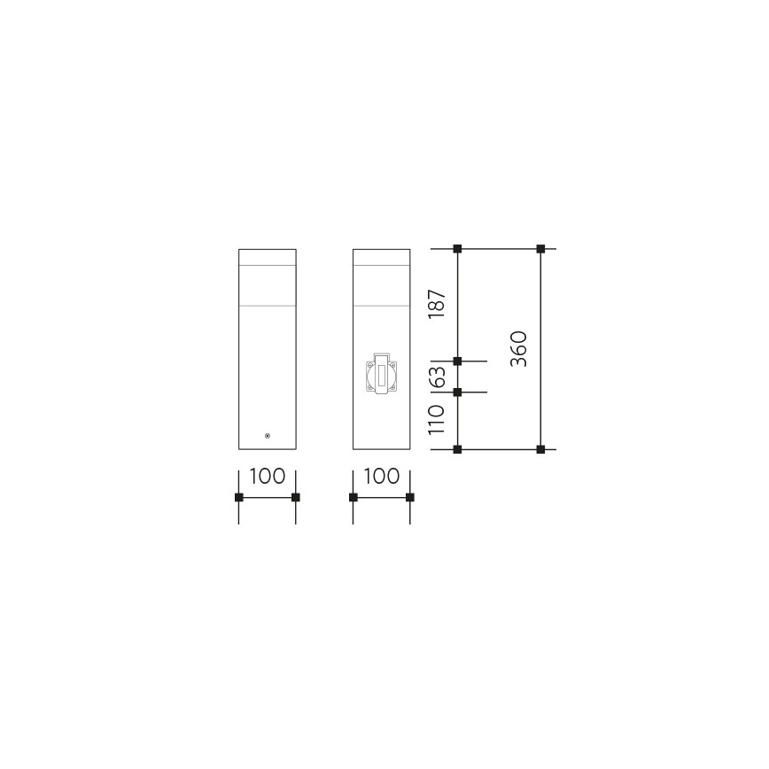 Уличная лампа с розеткой GARD 1xE14/60W/230V SCHUKO IP44