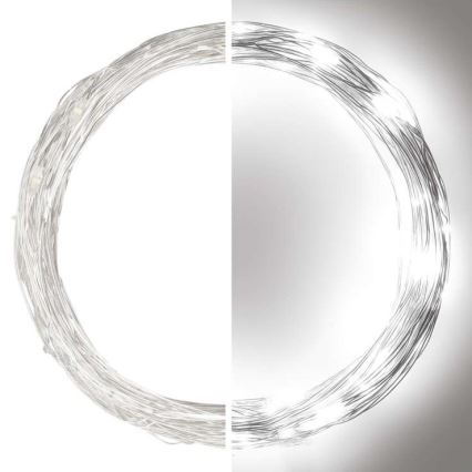 Уличная LED-гирлянда, 100 светодиодов, 15 м, IP44, холодный белый