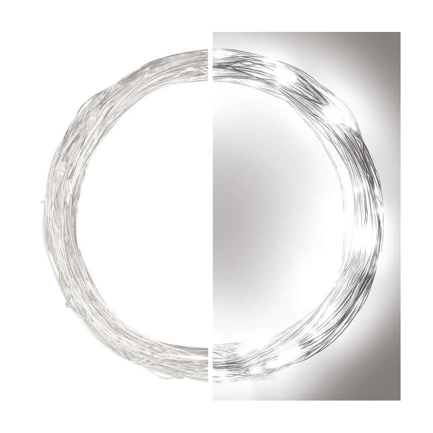 Уличная LED-гирлянда, 100 светодиодов, 15 м, IP44, холодный белый