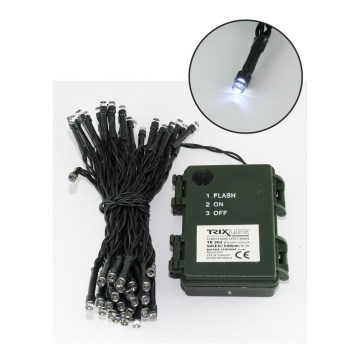 Уличная LED-гирлянда 100xLED/2 режима/3xAA 10,8m IP44 холодный белый