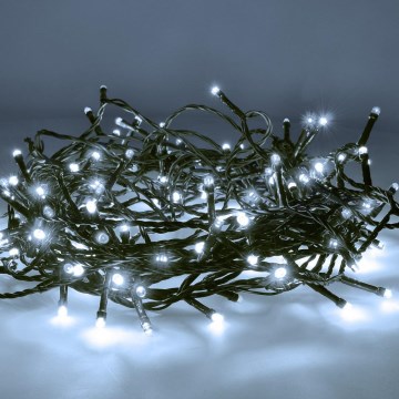 Уличная LED-гирлянда, 200 LED, 8 режимов, 15 м, IP44, холодный белый