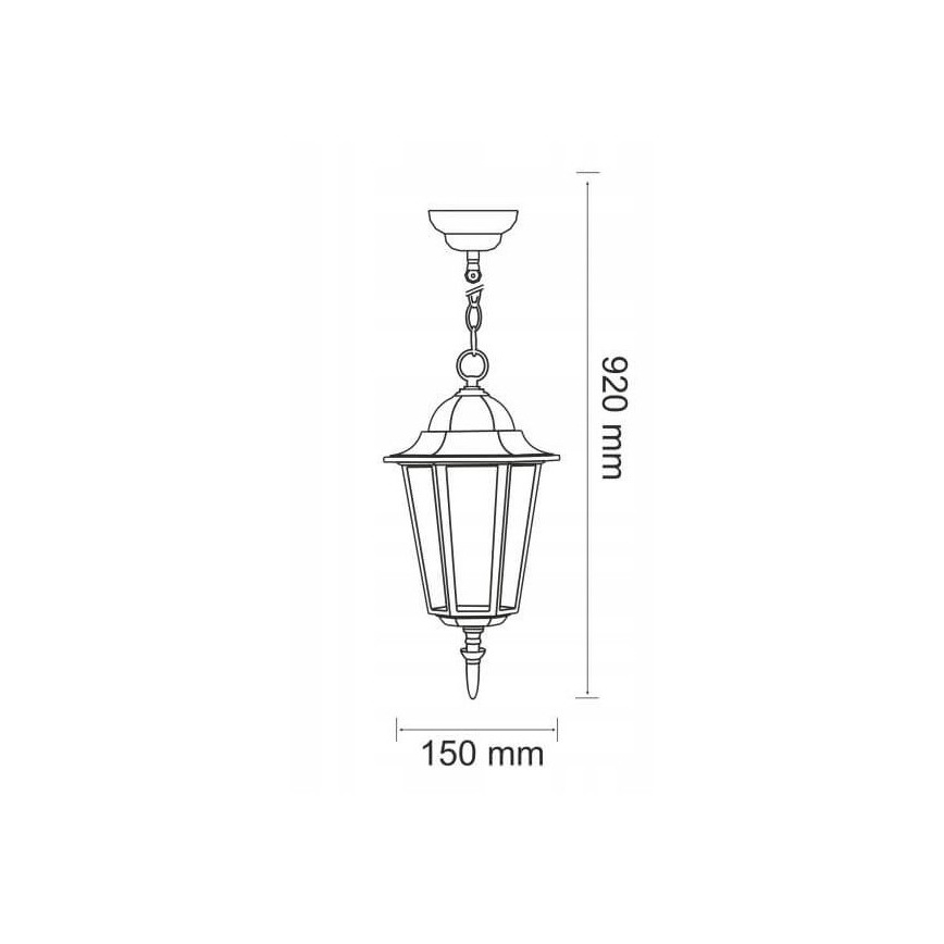 Уличная люстра 1xE27/20W/230V IP43 черный