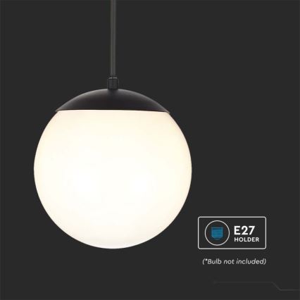 Уличная подвесная люстра на тросе 1xE27/60W/230V, Ø 20 см, IP44, чёрная
