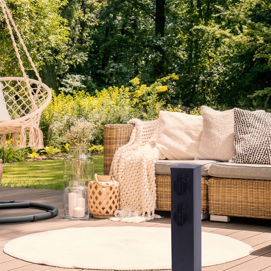 Уличная розеточная колонна 2Z SCHUKO 230V IP44 40 см черный