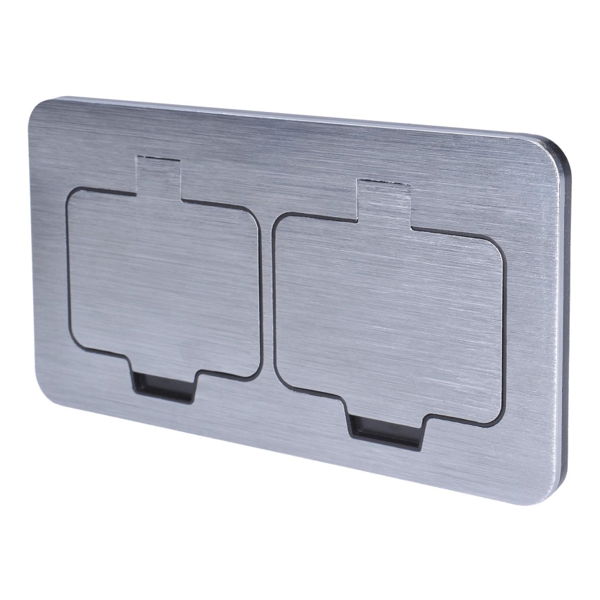 Уличная встроенная напольная двойная розетка IP55 угловой