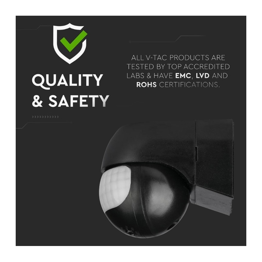 Уличный датчик движения 230V IP44 черный