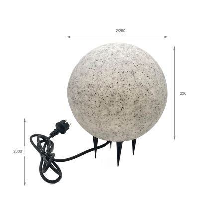 Уличный декоративный светильник LUMISTONE 1xE27/15W/230V IP65, диаметр 25 см