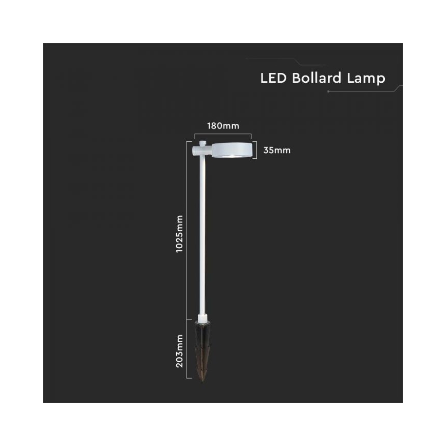 Уличный LED-светильник LED/7 Вт/230 В 3000 К IP65 белый 102 см