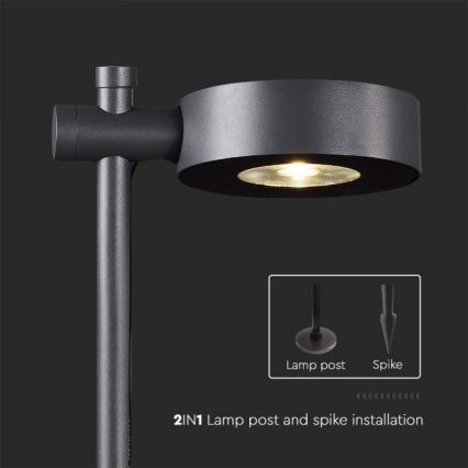 Уличный LED-светильник LED/7W/230V 3000K IP65, черный, 102 см