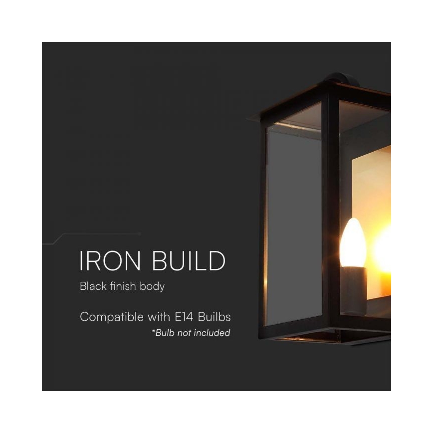 Уличный настенный светильник 1xE14/30W/230V IP65