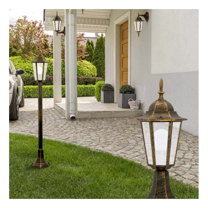 Уличный настенный светильник 1xE27/20W/230V IP43 патина