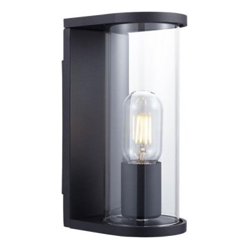 Уличный настенный светильник 1xE27/60W/230V IP44 черный/дымчатое стекло