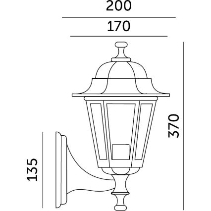 Уличный настенный светильник 1xE27/60W/230V IP44 золотой