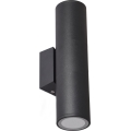 Уличный настенный светильник 2xGU10/35W/230V IP54 круглый черный