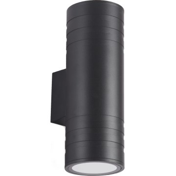 Уличный настенный светильник 2xGU10/35W/230V IP54 круглый черный