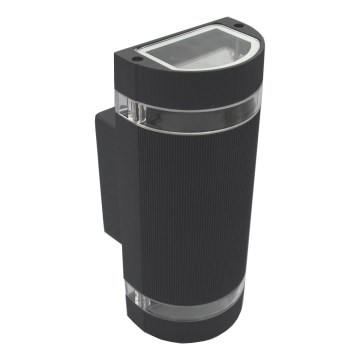 Уличный настенный светильник KORTEK 2xGU10/30W/230V IP44 черный