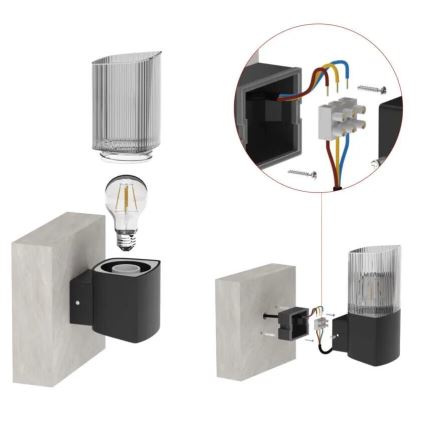 Уличный настенный светильник LANA 1xE27/25W/230V IP54