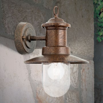 Уличный настенный светильник LEONIE 1xE27/60W/230V IP44 бронзовый