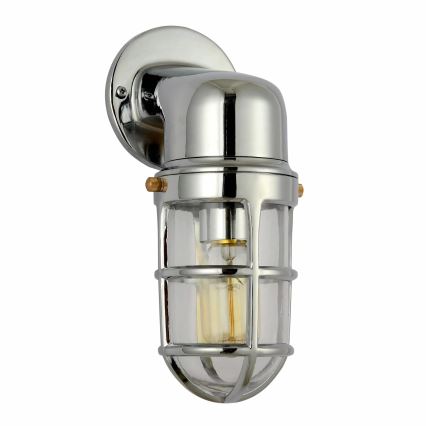 Уличный настенный светильник LUND 1xE27/12W/230V IP44 блестящий хром